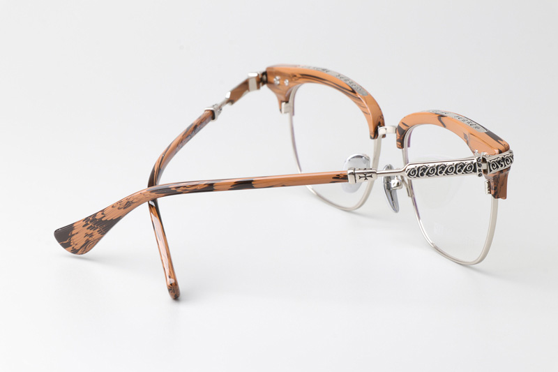 Vertical II Eyeglasses Wood Brown Silver