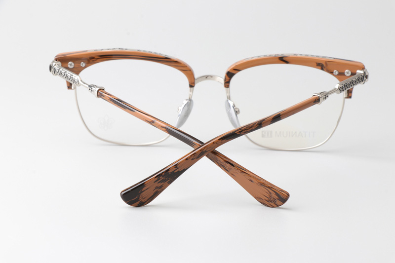 Vertical II Eyeglasses Wood Brown Silver