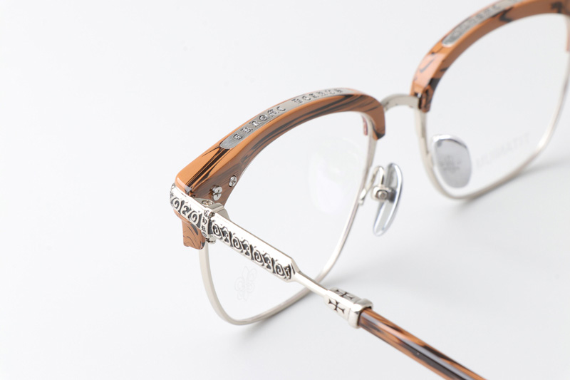 Vertical II Eyeglasses Wood Brown Silver