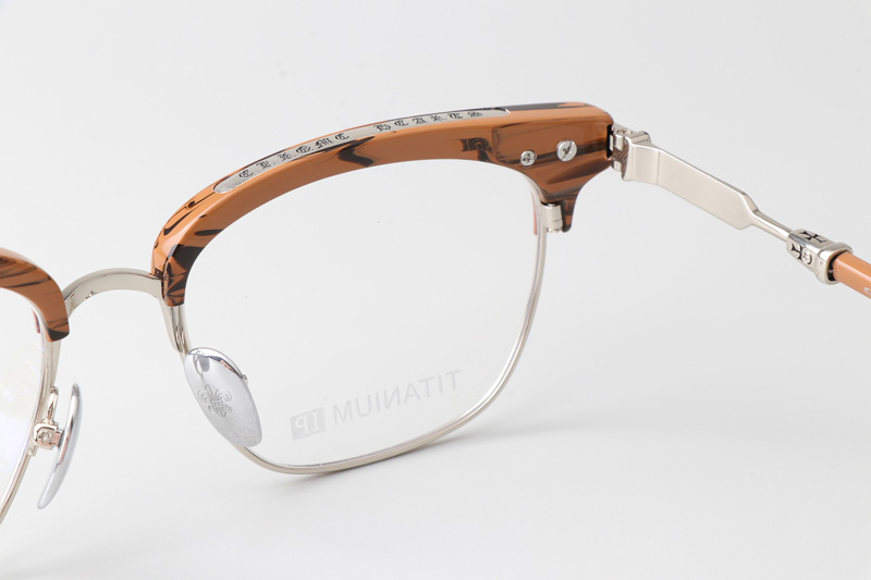 Vertical II Eyeglasses Wood Brown Silver