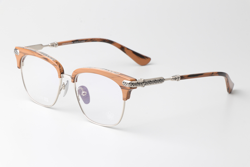 Vertical II Eyeglasses Wood Brown Silver