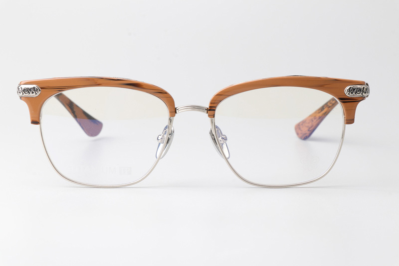 Vertical II Eyeglasses Wood Brown Silver