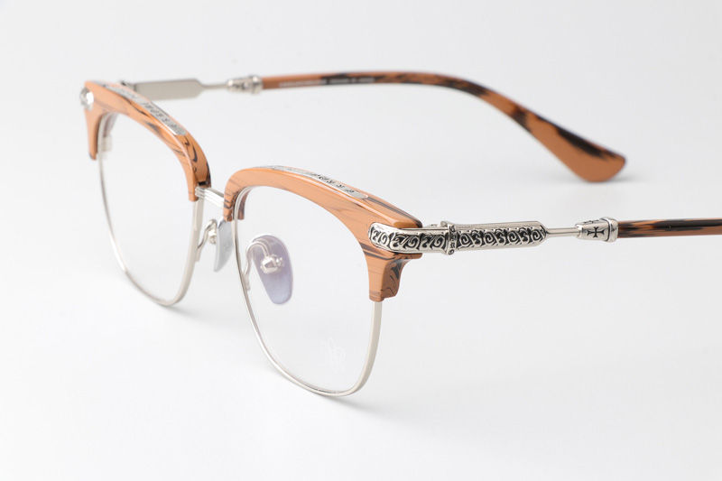 Vertical II Eyeglasses Wood Brown Silver