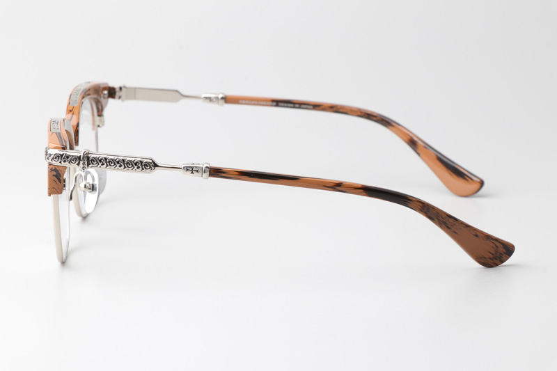 Vertical II Eyeglasses Wood Brown Silver