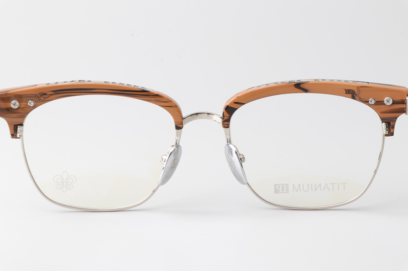 Vertical II Eyeglasses Wood Brown Silver