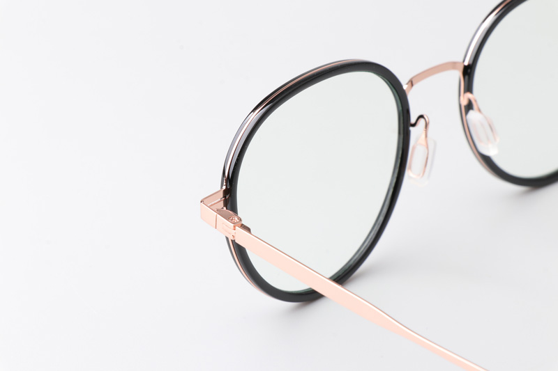 WT0819 Eyeglasses Black Rose Gold