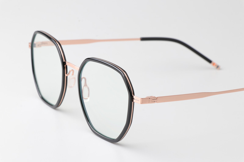 WT0821 Eyeglasses Black Rose Gold