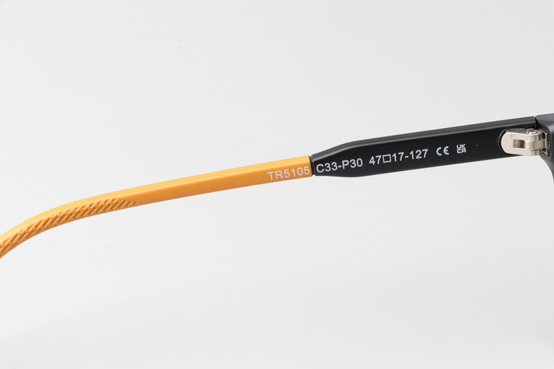 WT5105 Eyeglasses Matte Black Orange