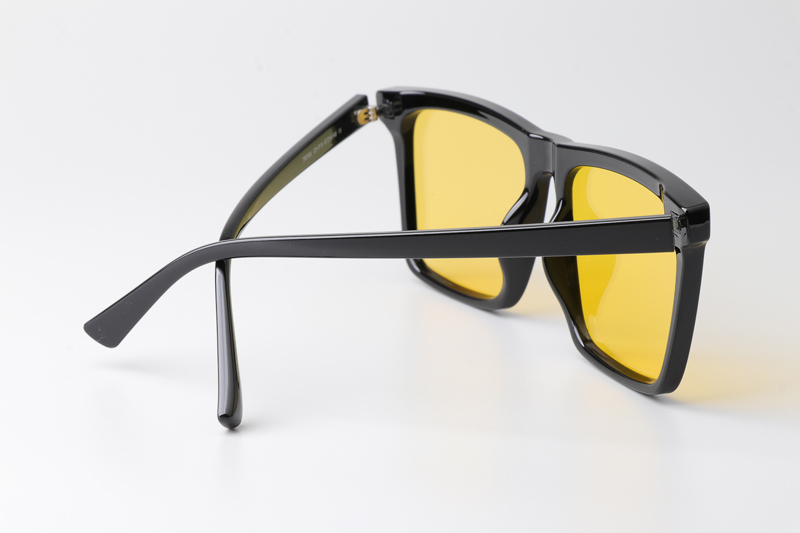 WT7506 Large Sunglasses Black Yellow