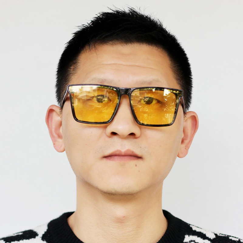 WT7506 Large Sunglasses Black Yellow