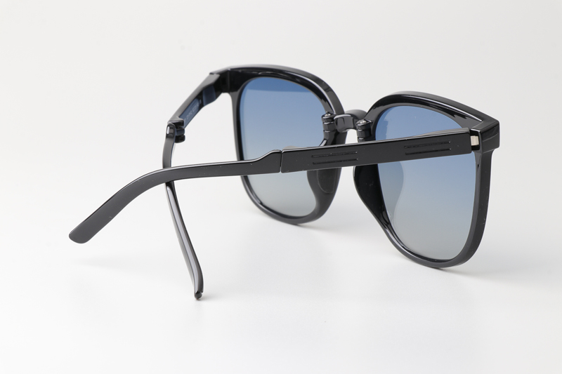 WT7901 Folding Sunglasses Black Gradient Blue