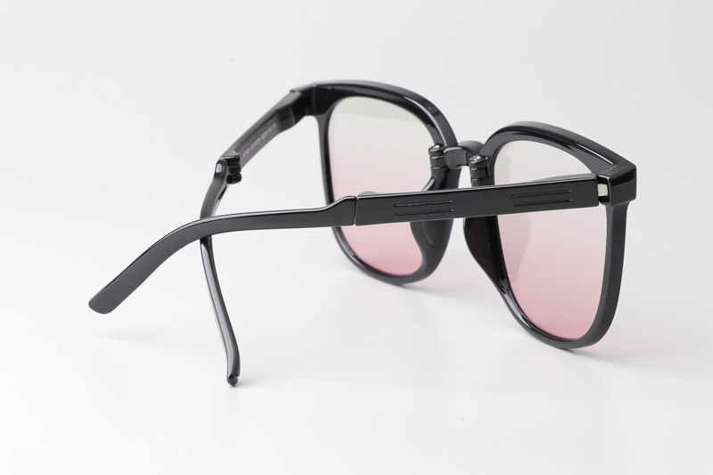 WT7901 Folding Sunglasses Black Gradient Pink