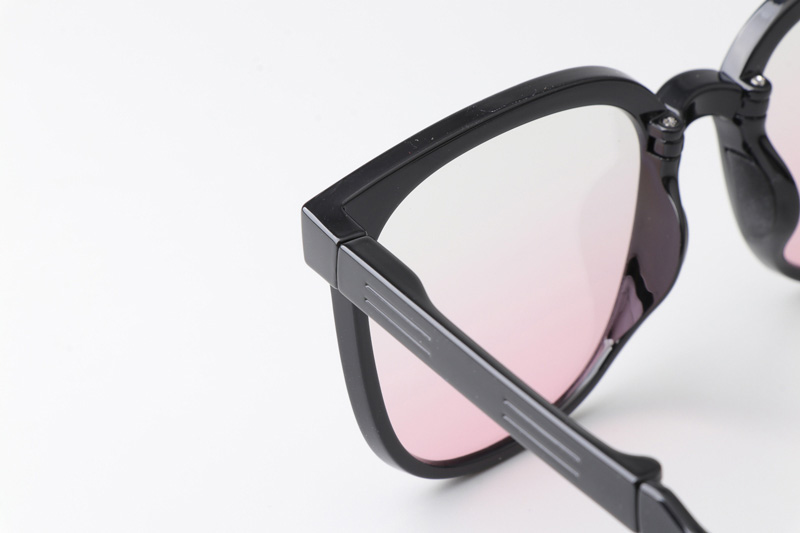 WT7901 Folding Sunglasses Black Gradient Pink