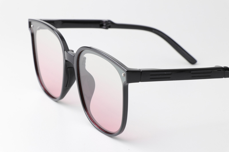 WT7901 Folding Sunglasses Black Gradient Pink