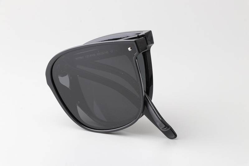 WT7901 Folding Sunglasses Black Gray