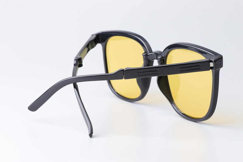 WT7901 Folding Sunglasses Black Yellow