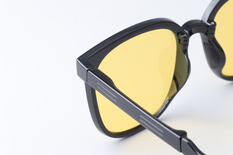 WT7901 Folding Sunglasses Black Yellow