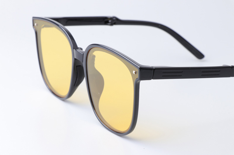 WT7901 Folding Sunglasses Black Yellow