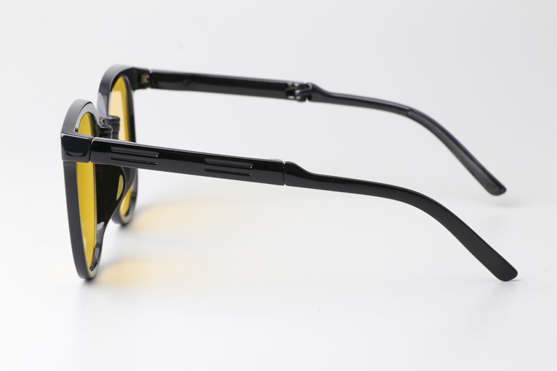 WT7901 Folding Sunglasses Black Yellow