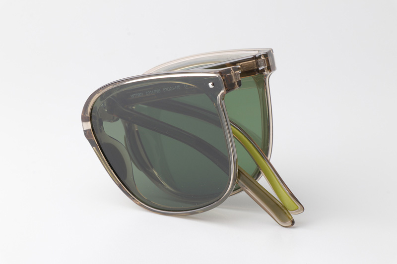 WT7901 Folding Sunglasses Gray Clear Green