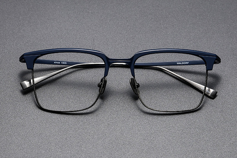 Waldorf Eyeglasses Blue Gunmetal