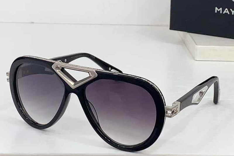 Z072 Sunglasses Black Silver Gradient Gray
