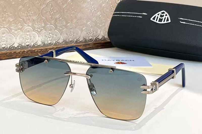 Z102 Sunglasses Silver Blue Gradient Blue