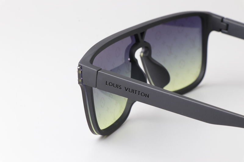 Z1082E Sunglasses Matte Black Gradient Gray Logo