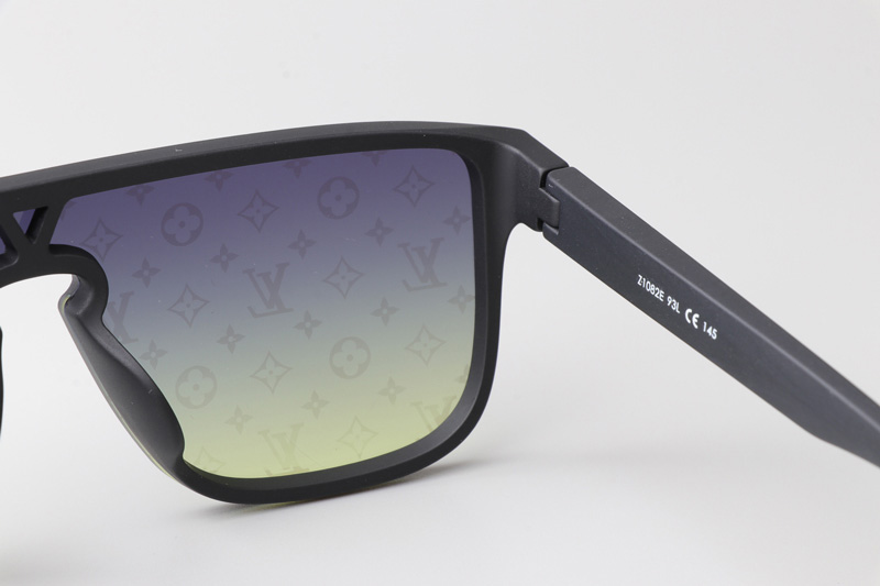 Z1082E Sunglasses Matte Black Gradient Gray Logo