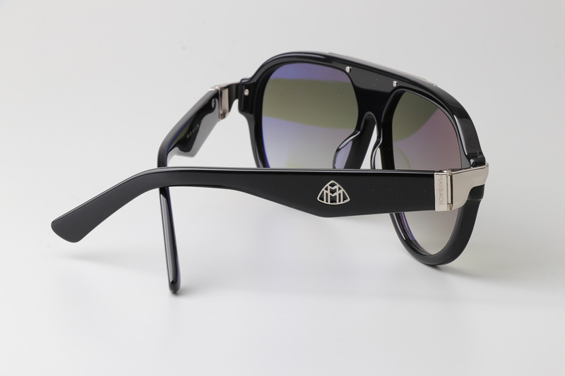 Z116 Sunglasses Black Silver Gradient Brown