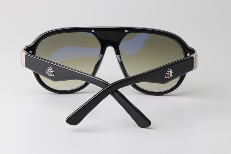 Z116 Sunglasses Black Silver Gradient Brown