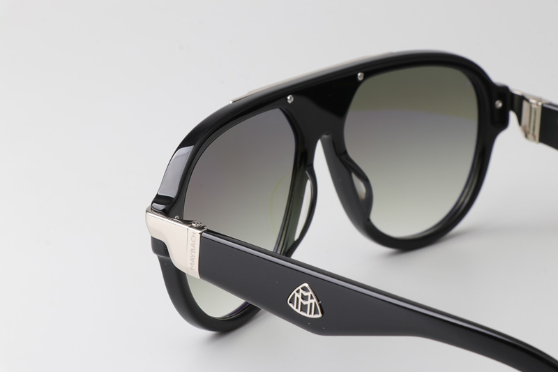 Z116 Sunglasses Black Silver Gradient Brown