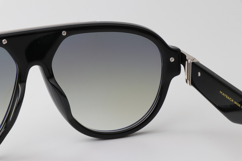 Z116 Sunglasses Black Silver Gradient Brown