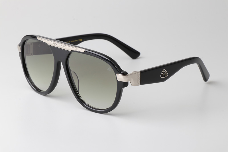 Z116 Sunglasses Black Silver Gradient Brown