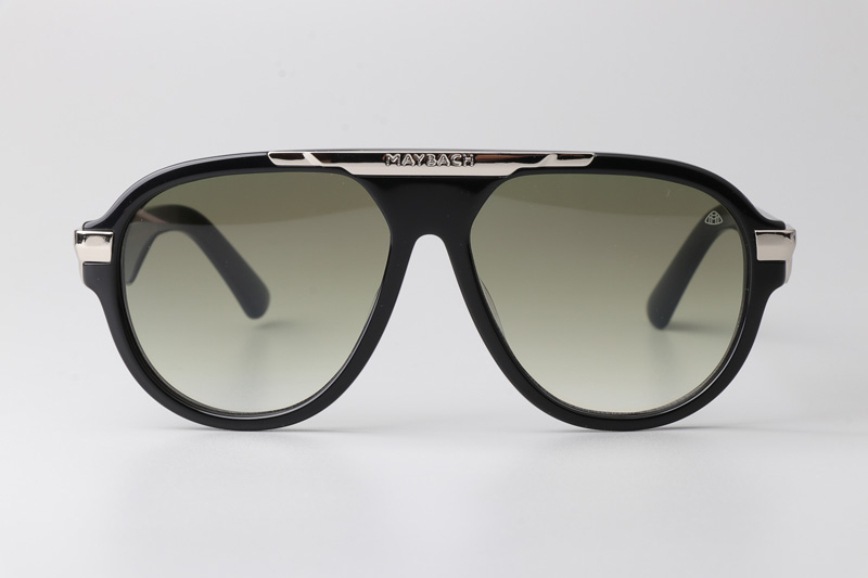 Z116 Sunglasses Black Silver Gradient Brown