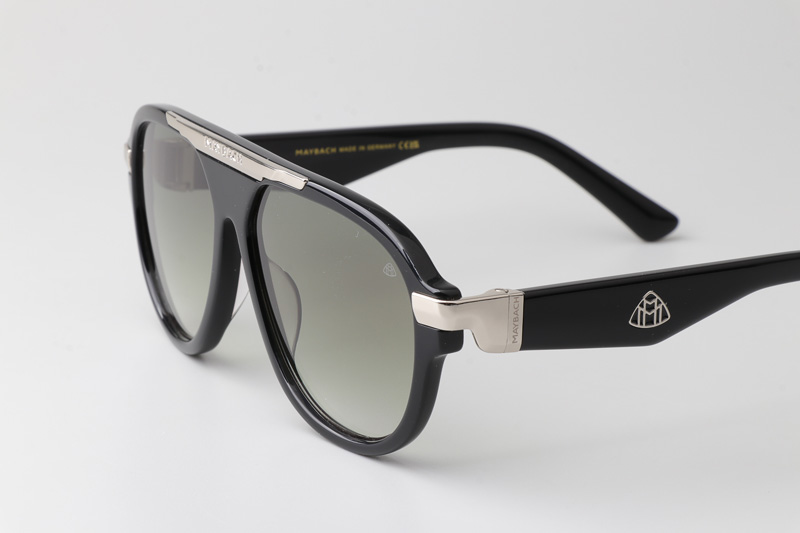 Z116 Sunglasses Black Silver Gradient Brown