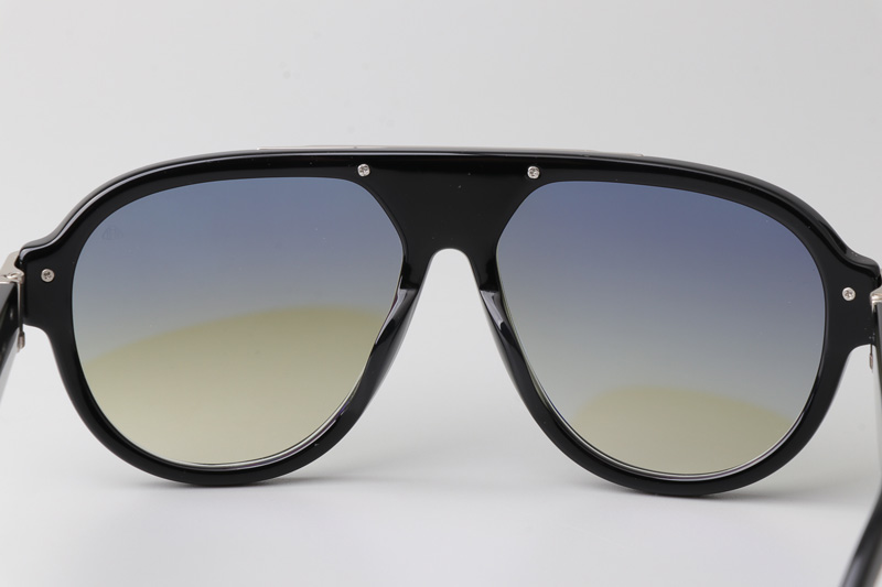 Z116 Sunglasses Black Silver Gradient Brown