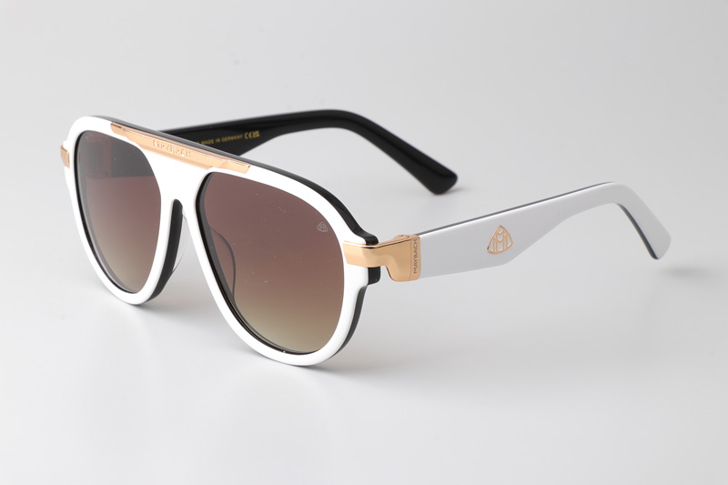 Z116 Sunglasses White Gradient Brown