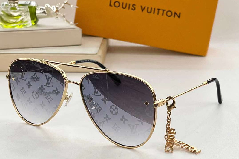 Z1620U Sunglasses Gold Gradient Gray Logo