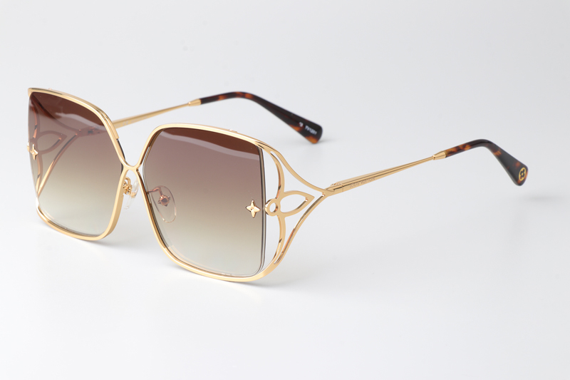 Z1632U Sunglasses Gold Gradient Brown
