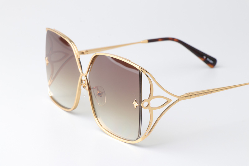 Z1632U Sunglasses Gold Gradient Brown