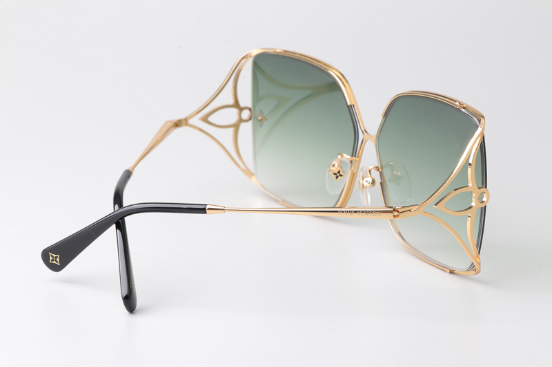 Z1632U Sunglasses Gold Gradient Green