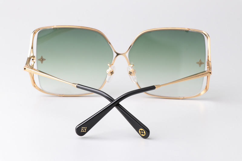 Z1632U Sunglasses Gold Gradient Green