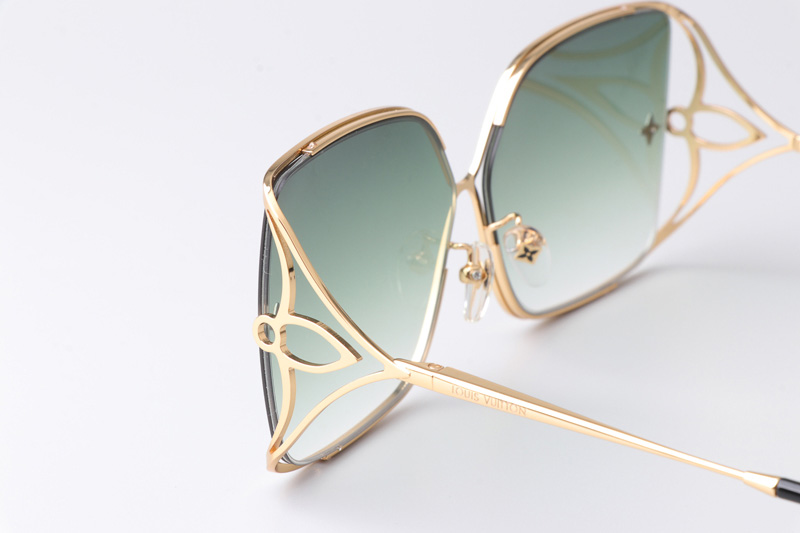 Z1632U Sunglasses Gold Gradient Green