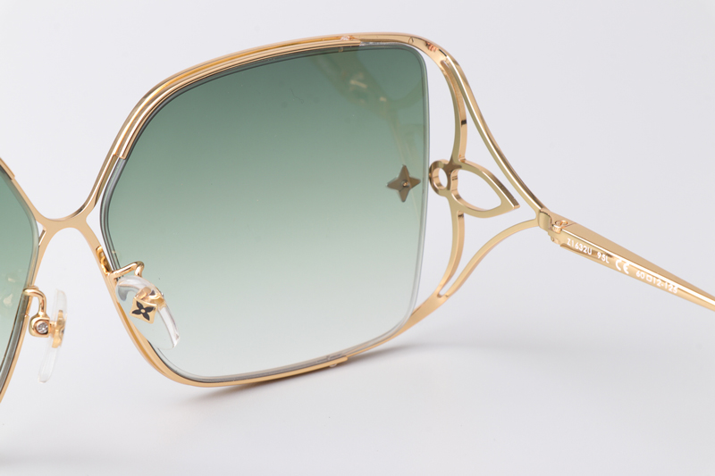 Z1632U Sunglasses Gold Gradient Green
