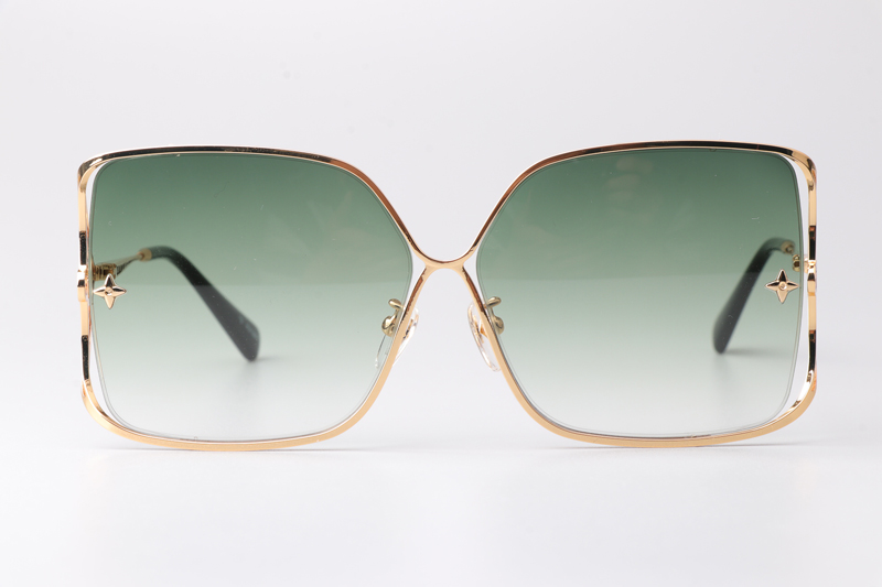 Z1632U Sunglasses Gold Gradient Green