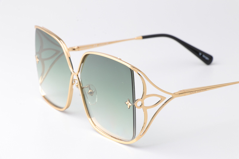 Z1632U Sunglasses Gold Gradient Green