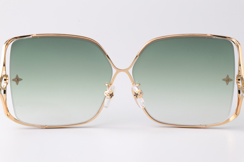 Z1632U Sunglasses Gold Gradient Green