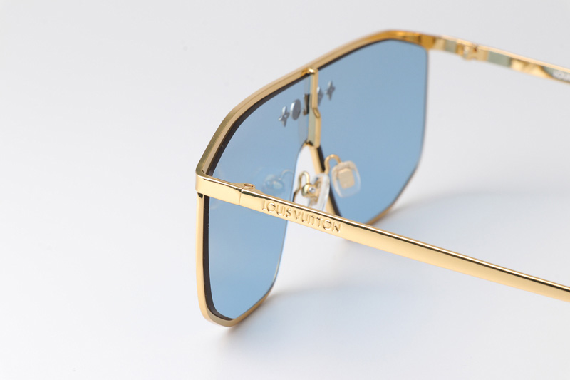 Z1852U Golden Mask Sunglasses Gold Blue