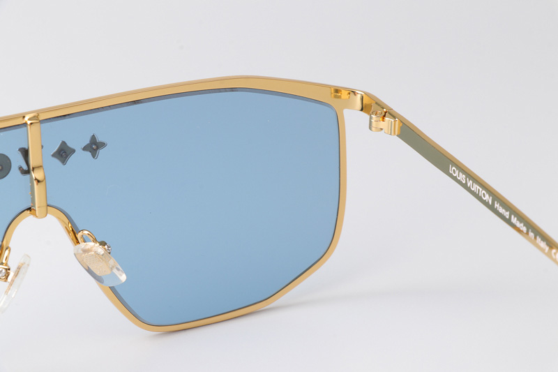 Z1852U Golden Mask Sunglasses Gold Blue